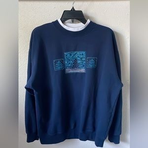 Vintage M&C Sportswear Blue Long Sleeve Embroidered Sweatshirt Women's Size L